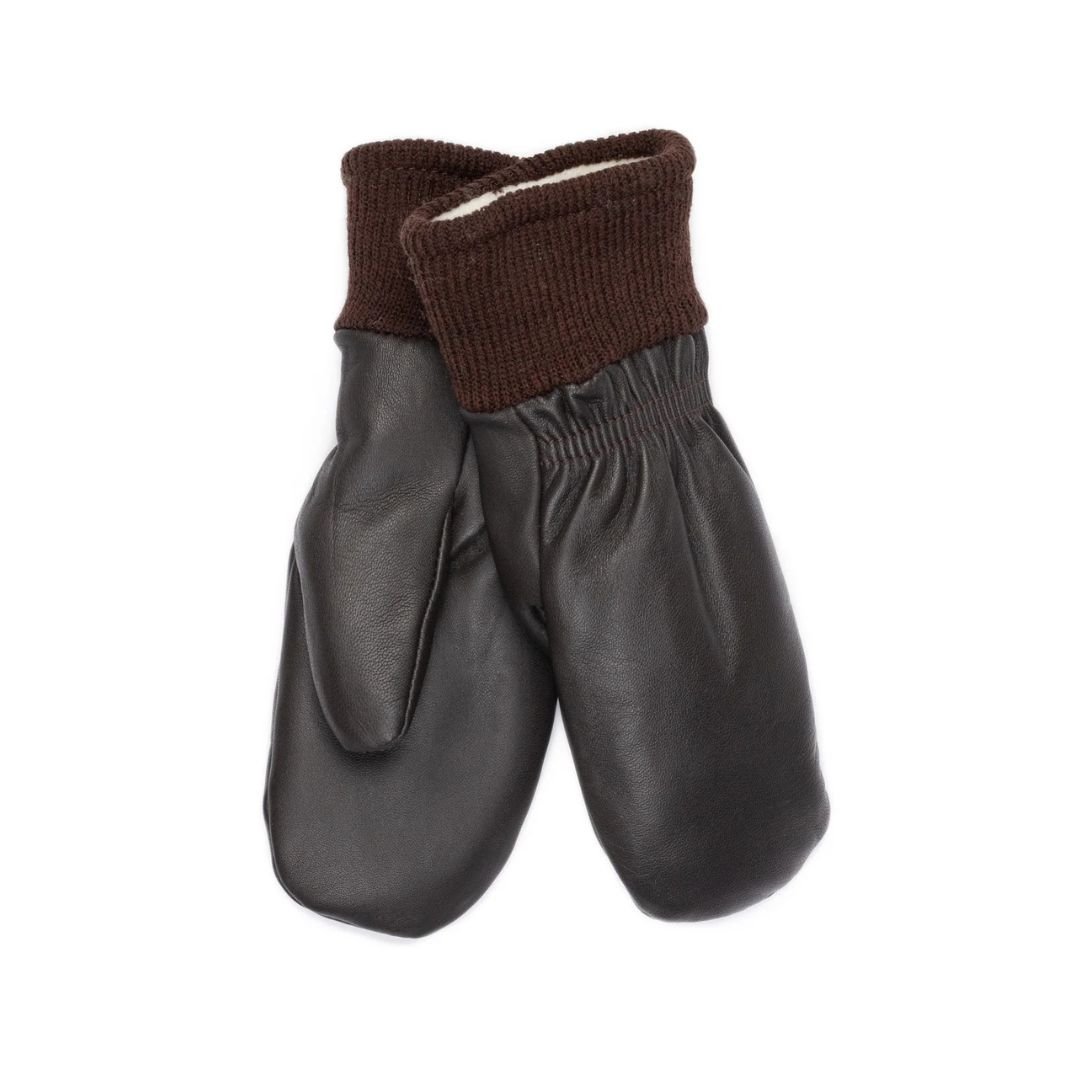 Käsinetorin tummanruskeat lämpimät talvihanskat lapsille resorilla