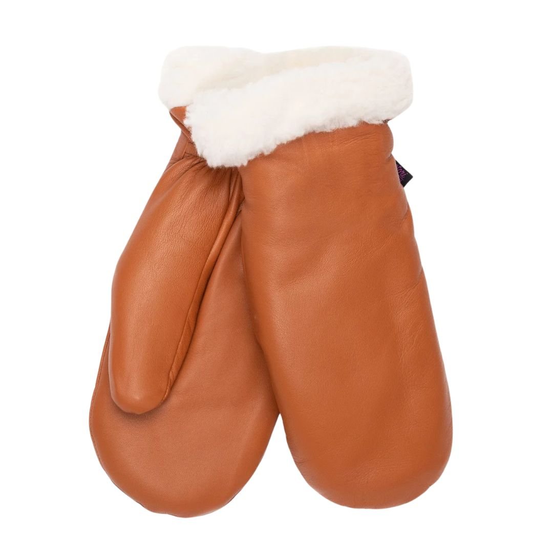 Käsinetorin miesten konjakin väriset nahkarukkaset villavuorilla