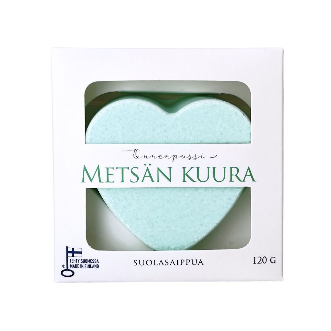 Kotimainen-suolasaippua-havupuu-Metsän_Kuura-Onnenpussi-Kasinetori