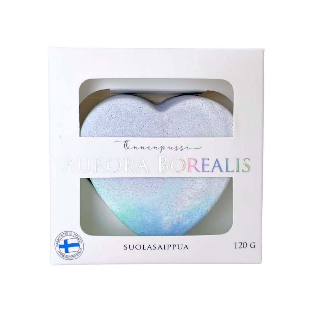 Kotimainen-suolasaippua-viherminttu_piparminttu_greippi-aurora_borealis-Onnenpussi-Käsinetori