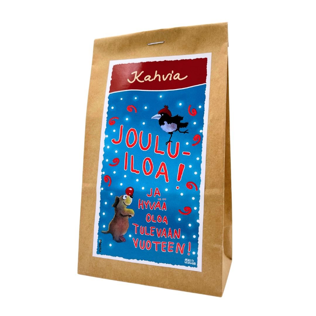 Joululahja-makukahvi-valkosuklaa-amaretto-14-jouluiloa_ja_hyvää_oloa_tulevaan_vuoteen-Vilippus-Käsinetori