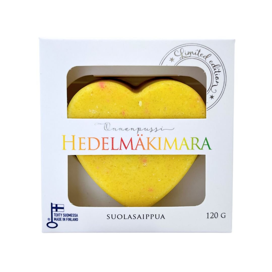Kotimainen-suolasaippua-mango-persikka-meloni-hunaja-päärynä-hedelmäkimara-Onnenpussi-Käsinetori