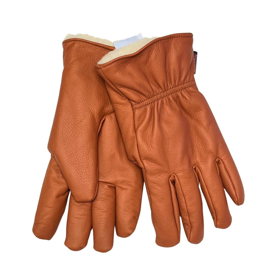 Käsinetorin miesten konjakin väriset nahkahanskat villavuorilla