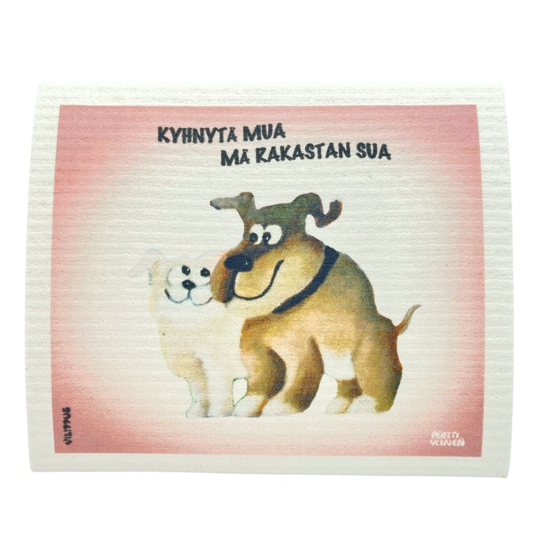 kotimainen-lahjaidea-tiskirätti-Vilippus-Käsinetori-kyhnytä_mua_mä_rakastan_sua