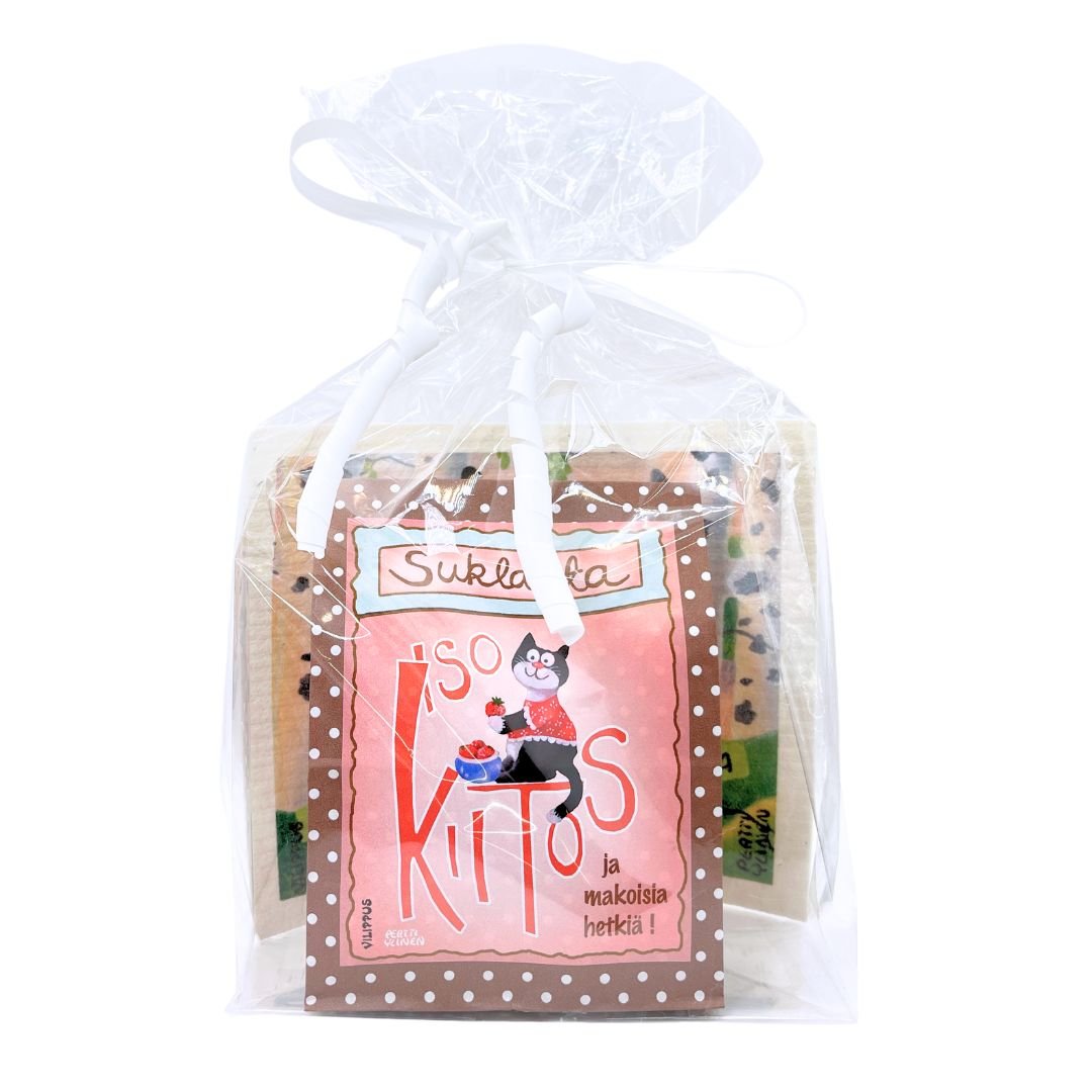 kiitoslahja-lahjapaketti-pupun_veikeät_kiitokset-suklaa-iso_kiitos_ja_makoisia_hetkiä-kotimainen_tiskirätti-Vilippus-käsinetori-paketoitu