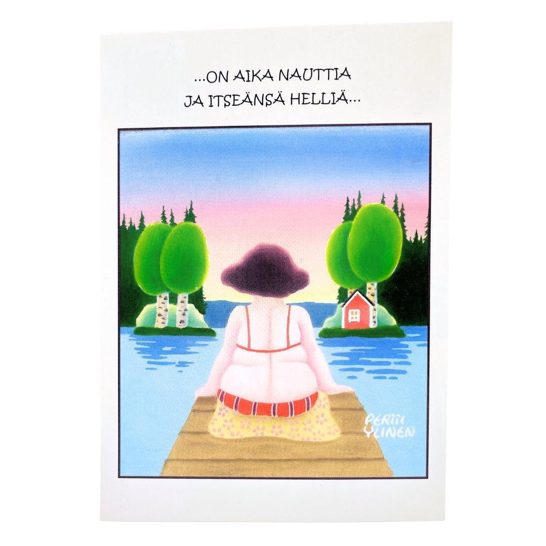 Kotimainen-postikortti-Vilippus-067-on_aika_nauttia_ja_itseänsä_helliä