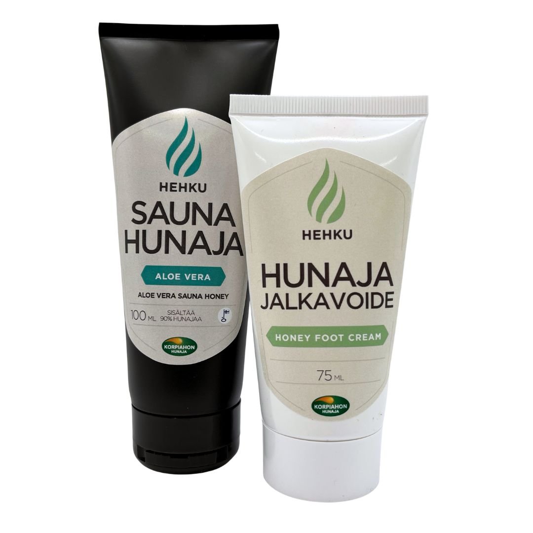 Korpiahon Hunajan aloe-vera saunahunaja ja hunaja-jalkavoide